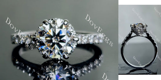 DovEggs 2ct (G-H-I) Color Round Floral moissanite Engagement Ring (Amazon clearance)