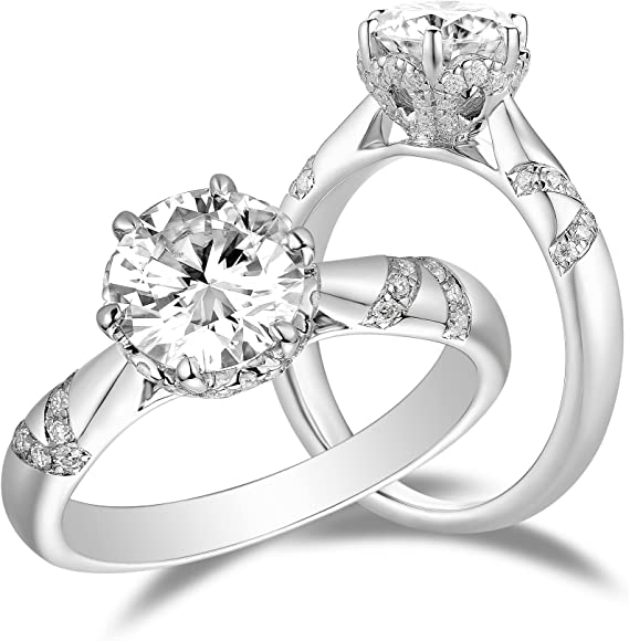 DovEggs 1.5ct (G-H-I) Color Round moissanite Engagement Ring (Amazon clearance)